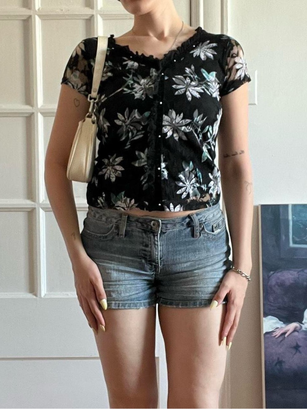 Vneck Floral Top